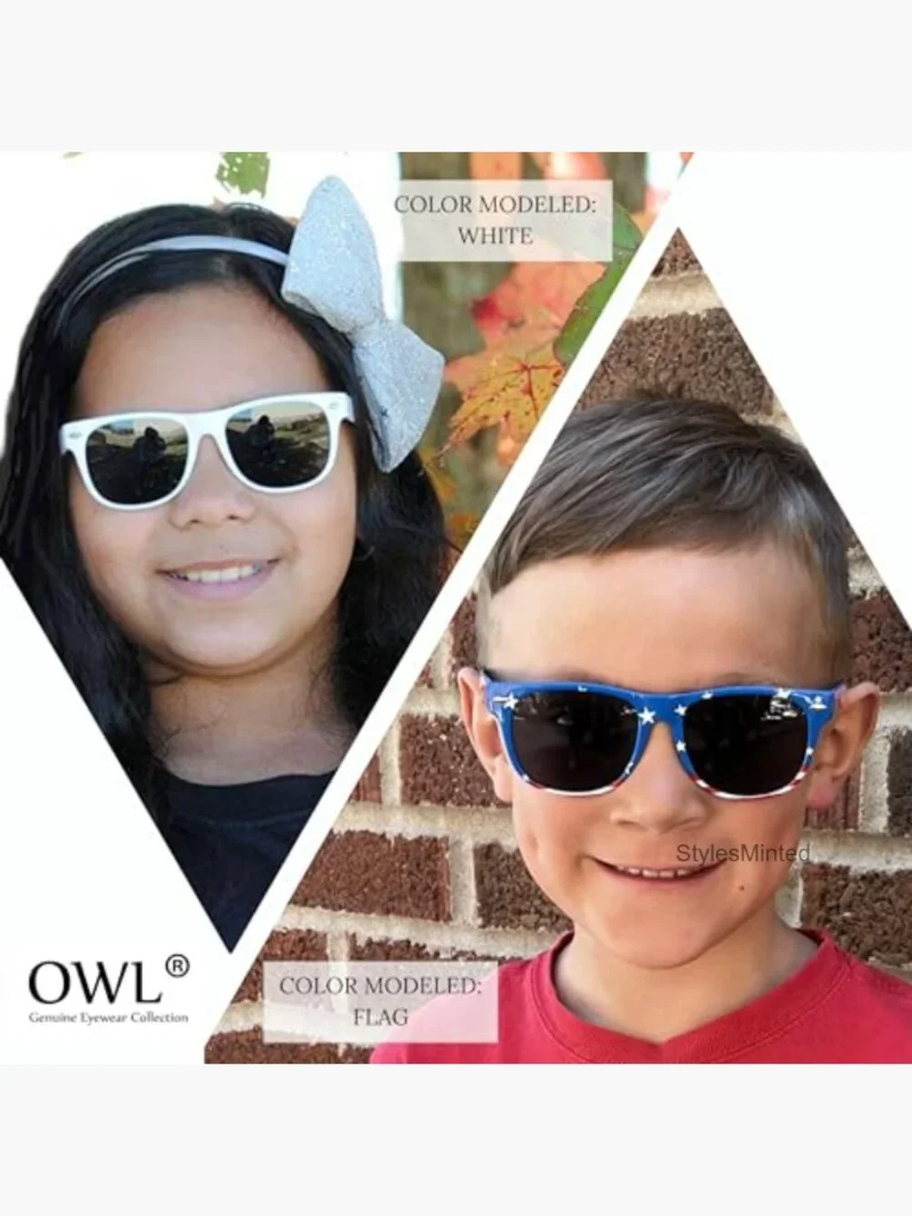 Kids Polarized Sunglasses UV Protected Anti-Glare Rectangle Toddler Boys Girls